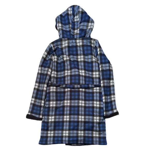 UGG Australia Kalib Blue Plaid Sherpa Lined Robe Men’s Size L - Picture 4 of 10